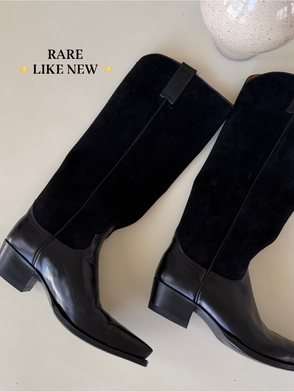 FRYE leather/suede knee high western boot RARE